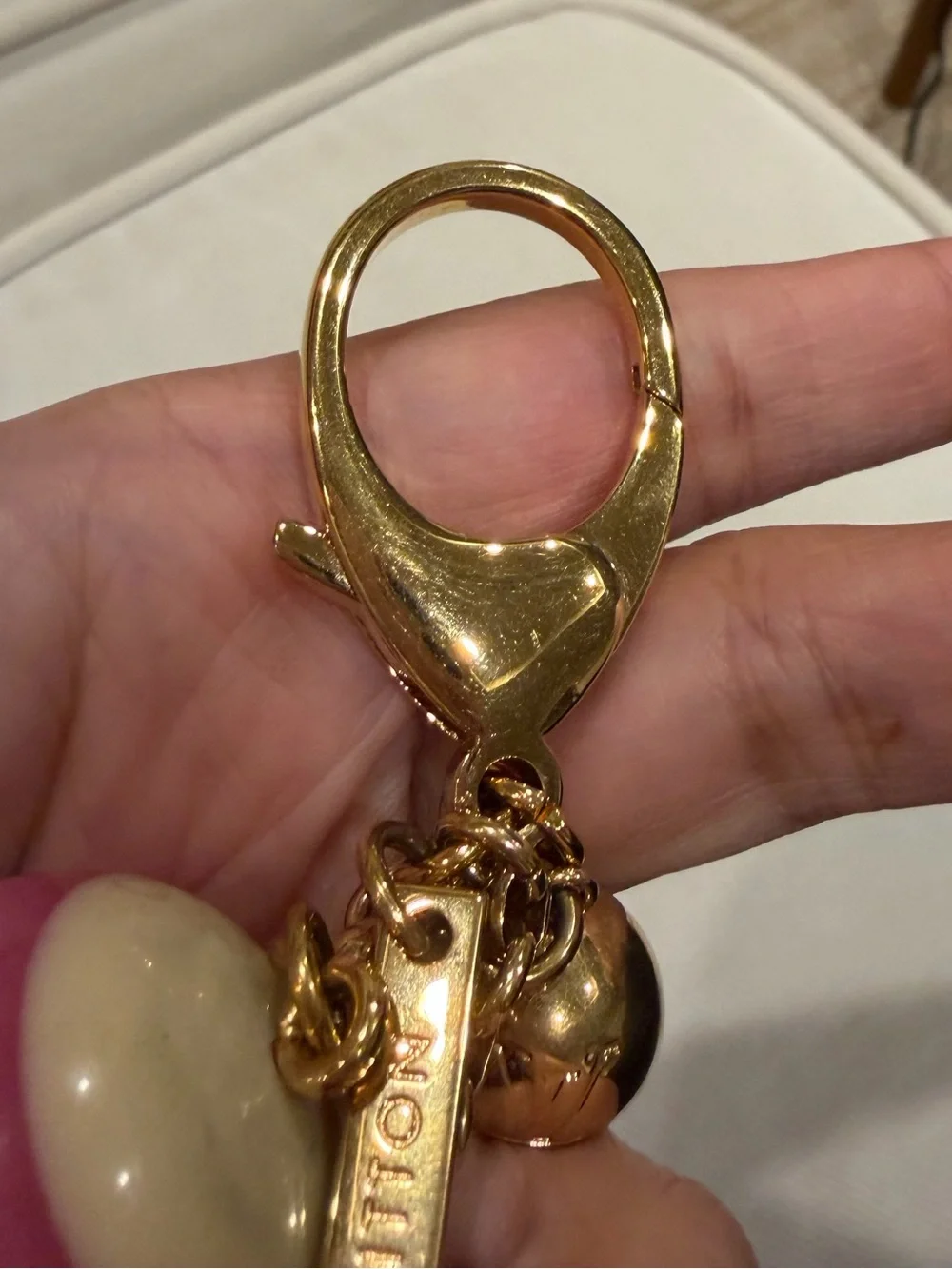 Louis Vuitton Pink Resin Monogram Mini Lin Croisette Bag Charm Keyring with COA